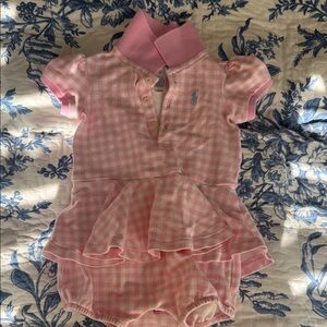 Ralph Lauren Pink Gingham Baby Outfit